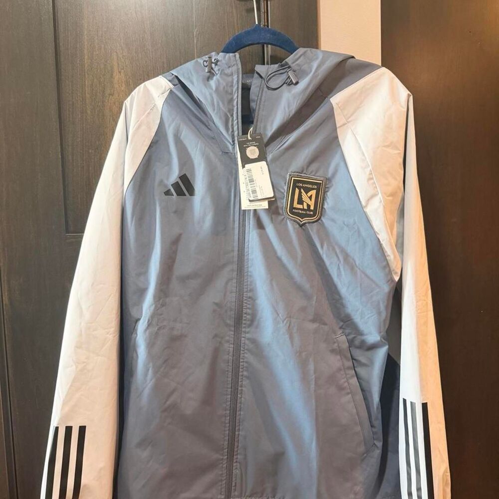 Adidas Men's Grey and Blue Jacket